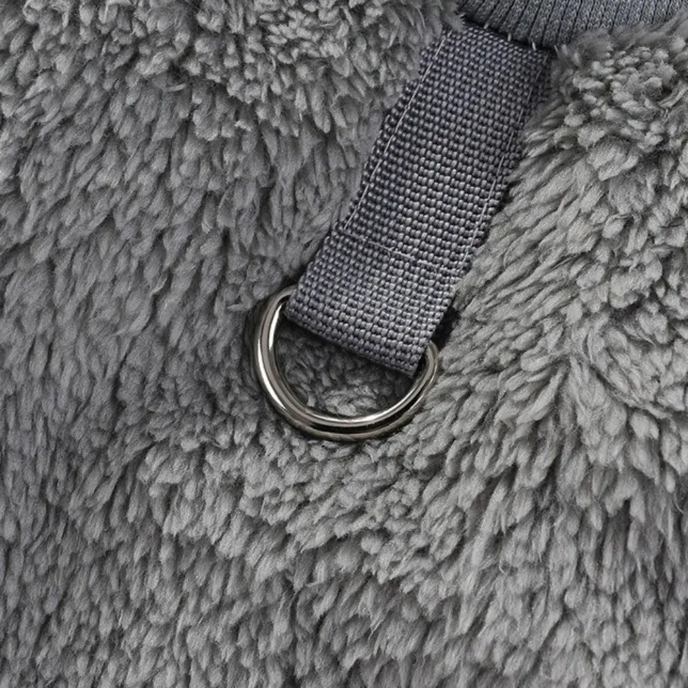 

Pet Pullovers Thicken Fleece Dog Sweatshirt Double-Faced Fleece Warm Pet Sweater with Traction Ring Soft Dog Hoodie Outdoor
