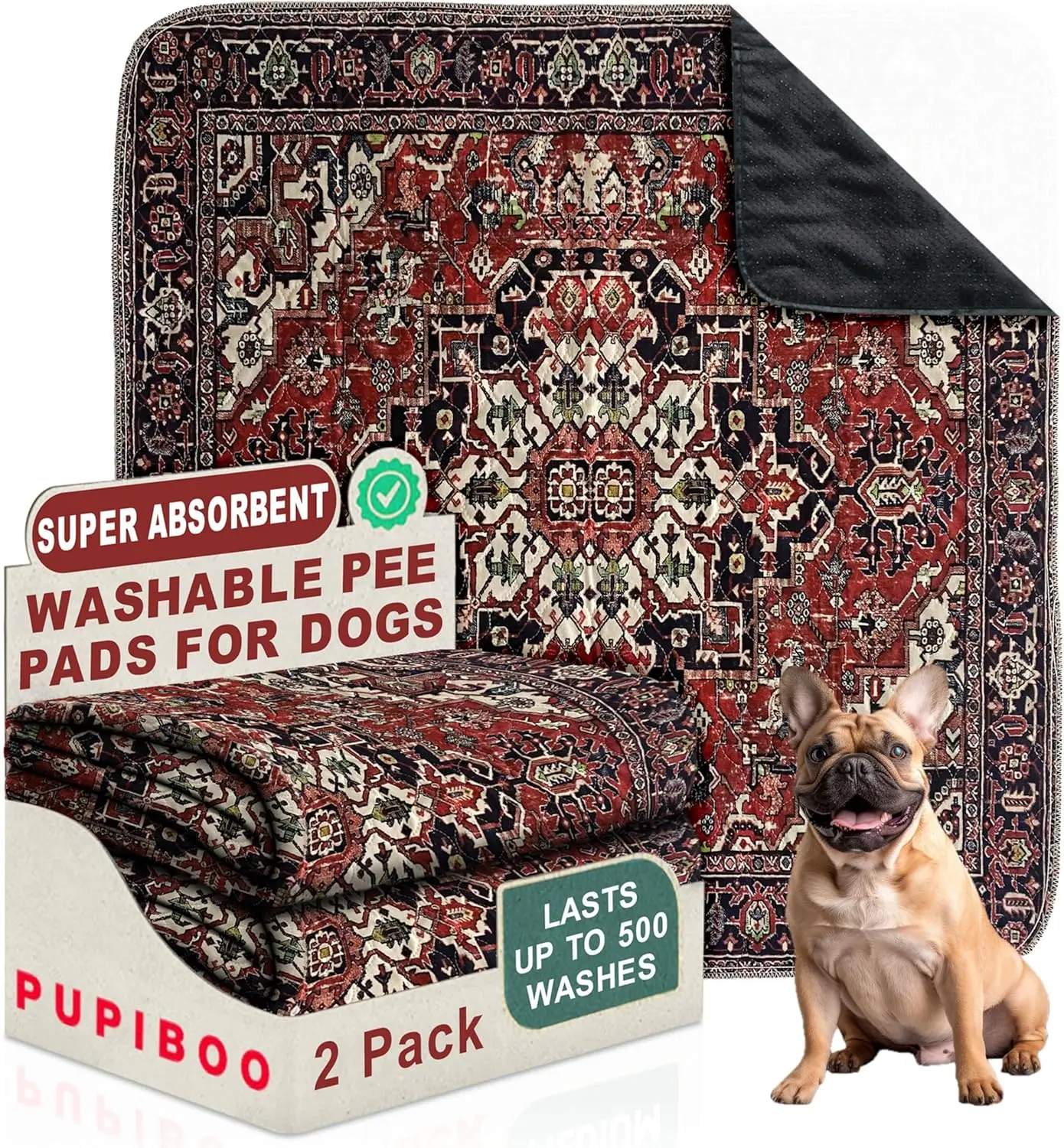 

Washable Pet Pee Pads - Super Absorbent, Reusable, Waterproof & Non-Slip for Dog and Cat Training