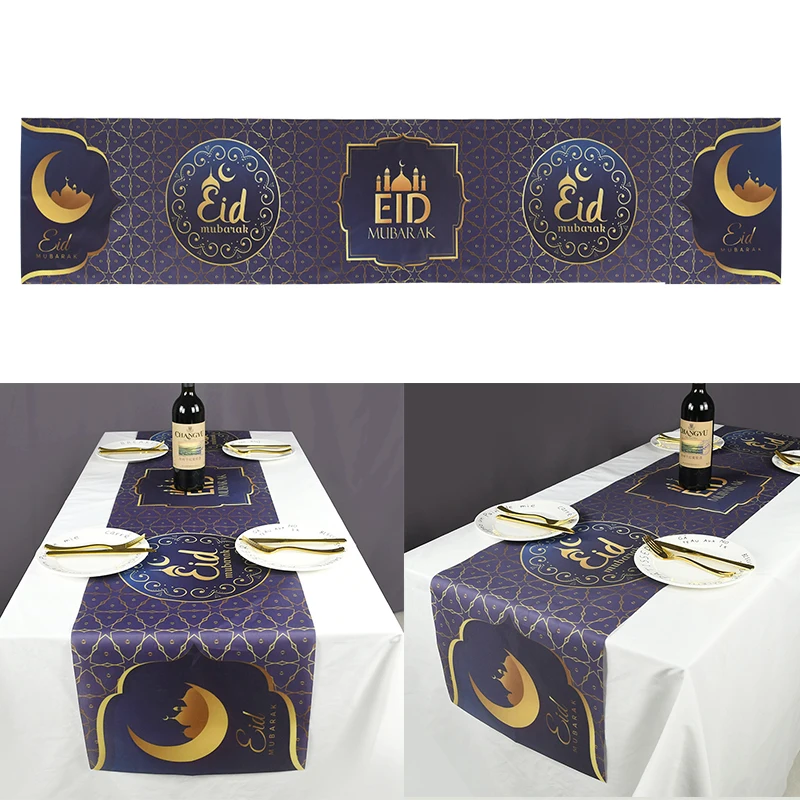 

EID Mubarak Decoration Table Runner Ramadan Decor For Home Tablecloth Ramadan Kareem Islamic Muslim Party Eid Al Adha Gifts 2024