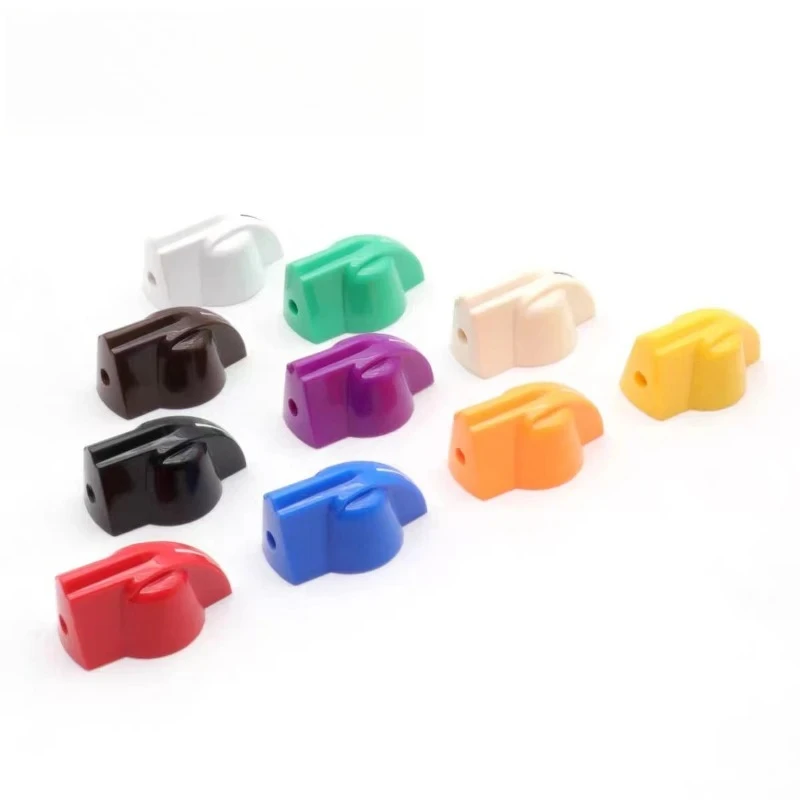 2pcs 6.35mm Chicken Head Connector potentiometer Knob Guitar effect pedal AMPS jazz bass Skirted Plactic Control Knob