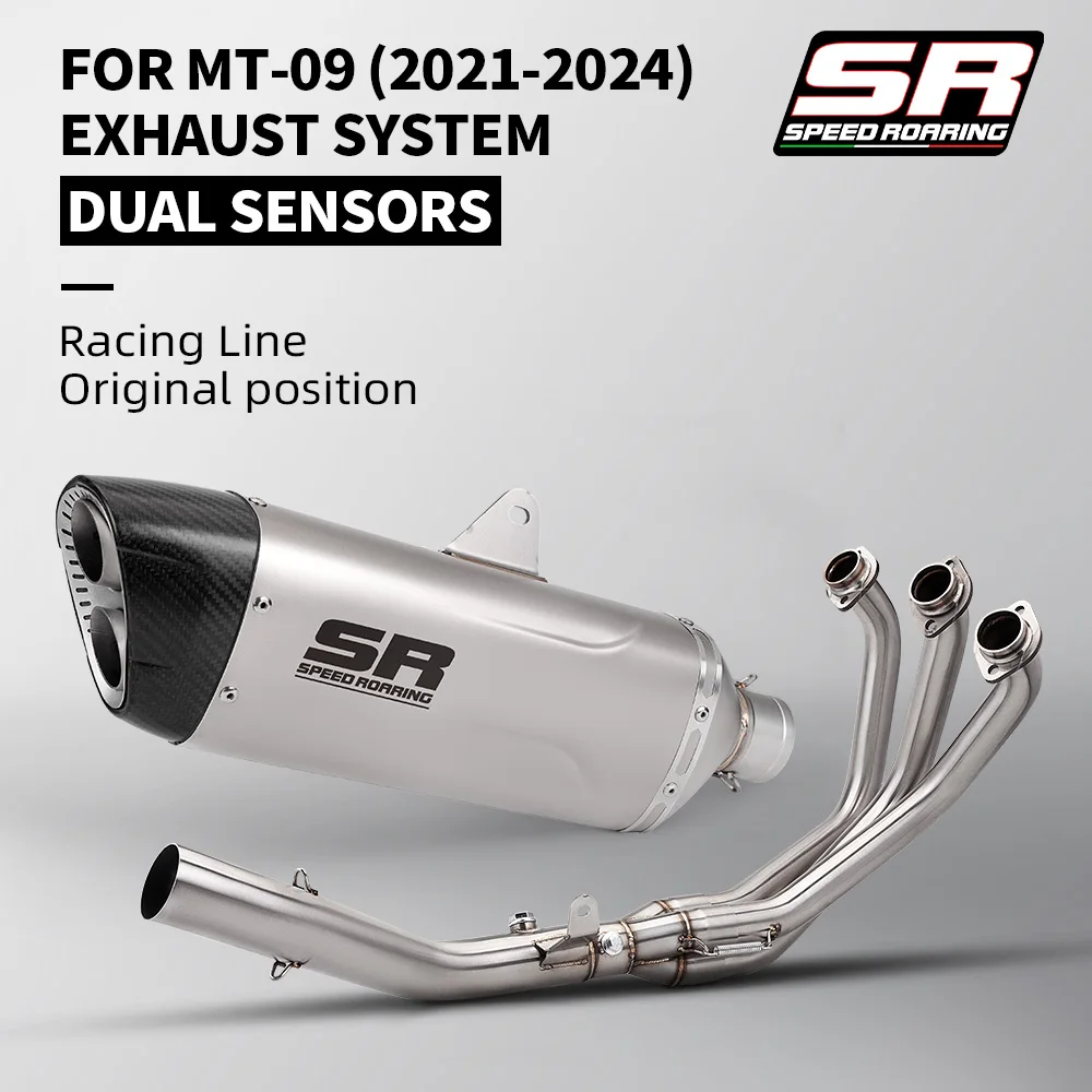 

MT09 FZ09 XSR900 MT-09 Боковой выпускной ремень 51 мм 2-двухкислородная передняя секция Высокопроизводительная система выхлопной системы (2021-2024)