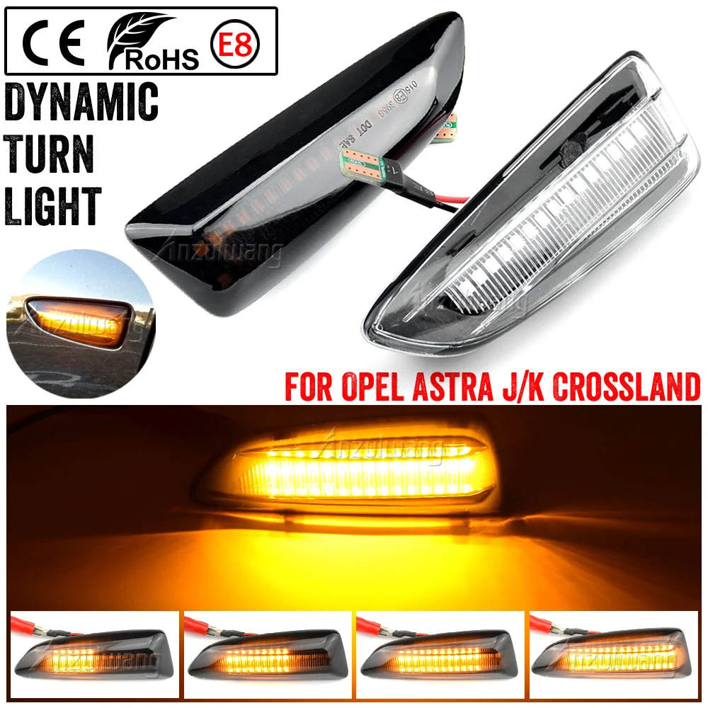2 قطعة LED الجانب ماركر مصباح بدوره إشارة أضواء ديناميكية لأوبل أسترا J 2009-2015 أسترا K 2015-2019 كروسلاند X 2017-2019