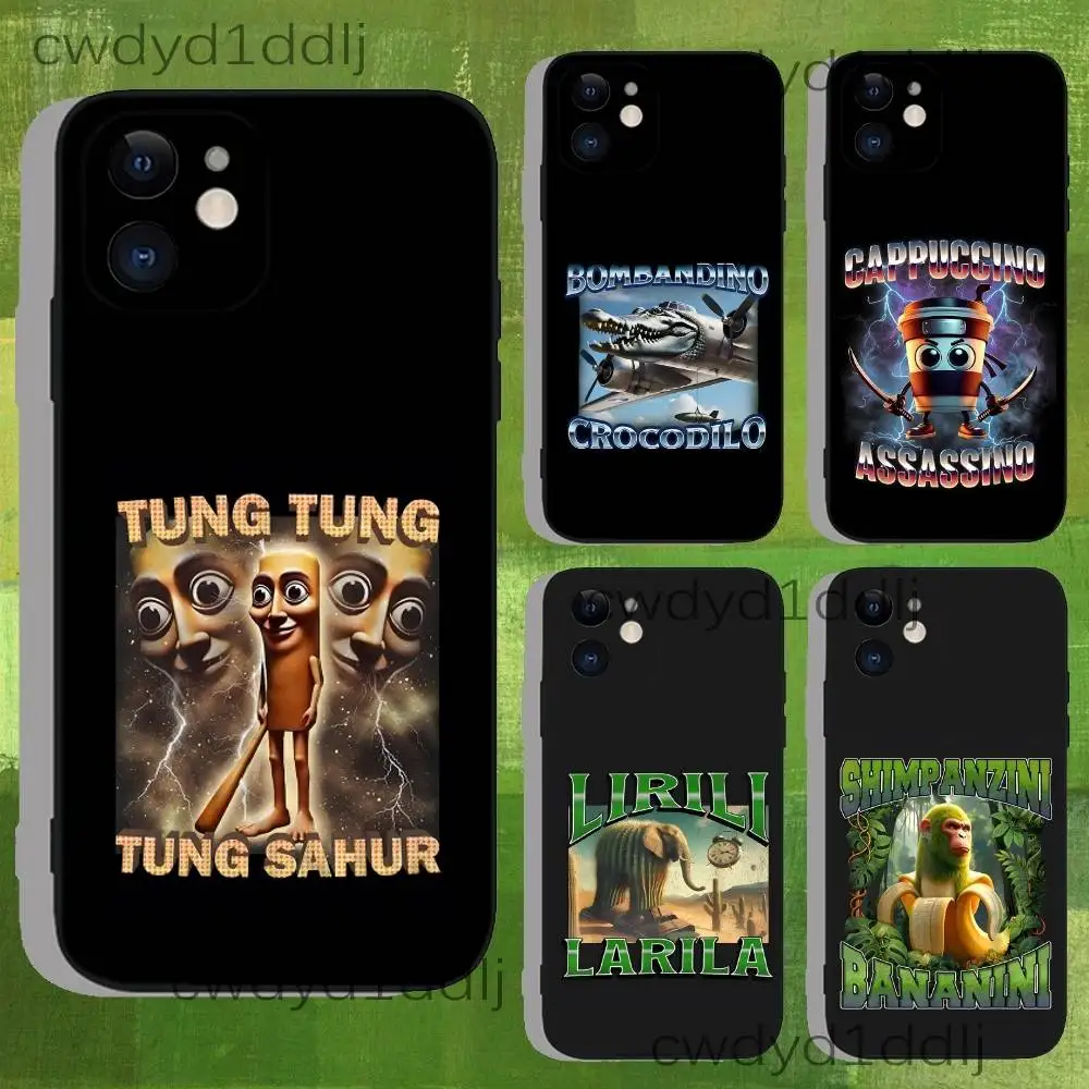 

Tung Tung Sahur Funny Memes Phone Case For iPhone 15,16,17,13,14,11,12,Pro,Max,Plus,E,Air,Mini Shockproof Soft Cover Fundas