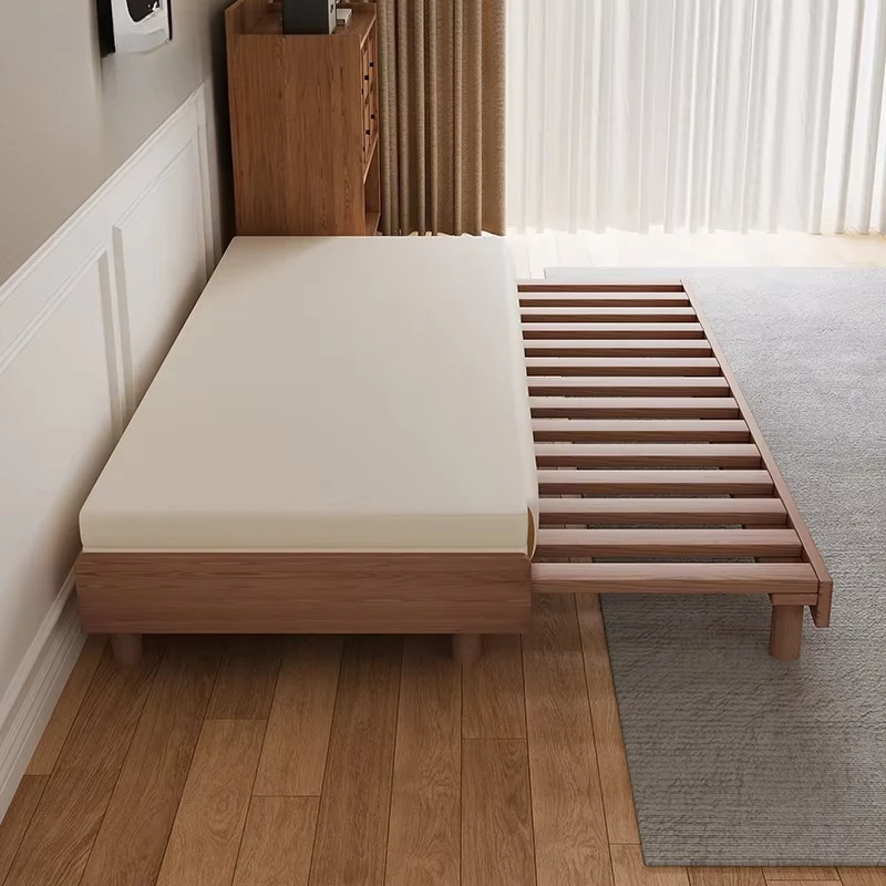 Nordic modern solid wood sofa bed dual-purpose multi-function pull-out retractable small apartment living bed
