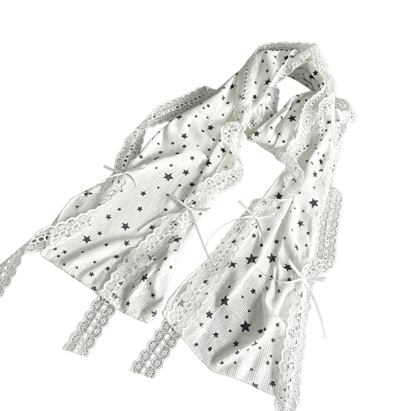 Trendy Korean Scarf with Star Lace Detail Women's Fashion Scarf Great For Different Season Outfits