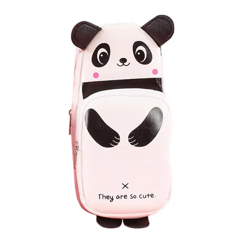 Makeup Pouch For Purse Cartoon Panda Storage Bag For Cosmetics Makeup Organization Bag With 2 Compartment Stationery Organizer