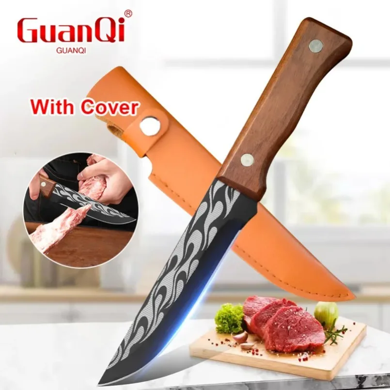 

Stainless Steel Kitchen Knife Handmade Forged for Kitchen BBQ Knife Meat Cleaver Bone Boning Knife Sharp Utility Kitchen Knife