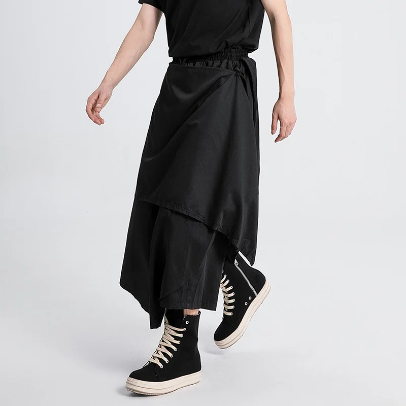 

Men's Culottes 2337 Dark Irregular Men's Trendy Ins Japanese Style Warrior Comfortable Half Skirt Pants