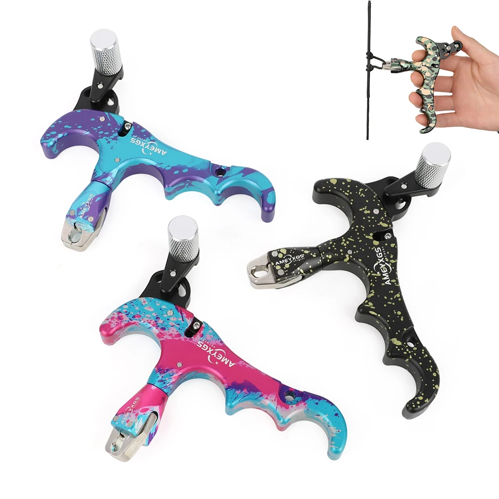 

Механизм быстрого сброса тетивы для блочного лука 360 ° Подставки для большого пальца из алюминиевого сплава Jaws с регулировкой чувствительности для правой/левой руки, для охоты и стрельбы по мишеням