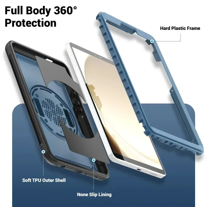 Protective Case for Samsung Galaxy Tab A9 A11 8.7 Inch 2023 X110 A11+ A9+ A9 Plus 11 Inch 2023 X210 Luxury Tablet Funda Cover