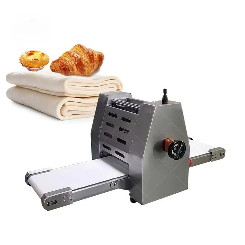 Máquina laminadora de masa Manual de acero inoxidable, laminadora de masa para Pizza, Croissant, pastelería, comercial