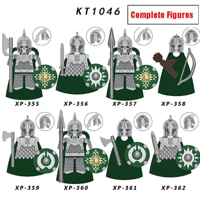 MOC Medieval Building Block Figure Knights Soldier Shield Fountain Guard Lancer Archer Sword Weapon Spear Accessory Toy Gifts