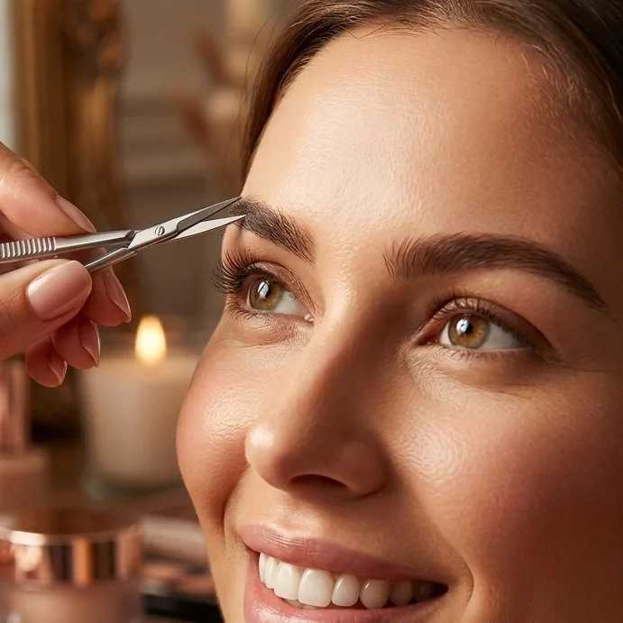 12cm Edelstahl-Feder-Augenbrauenschere Präzisions-Gesichtshaartrimmer Ergonomische Make-up-Pflege Schönheitswerkzeuge – Detail 3