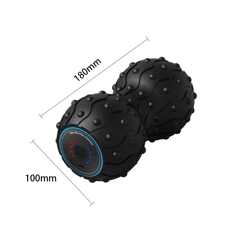 Boule de Massage vibrante Rechargeable à 5 vitesses, masseur d'arachide Portable, rouleau en mousse vibrante pour Fitness, mobilité, Yoga, Relaxation