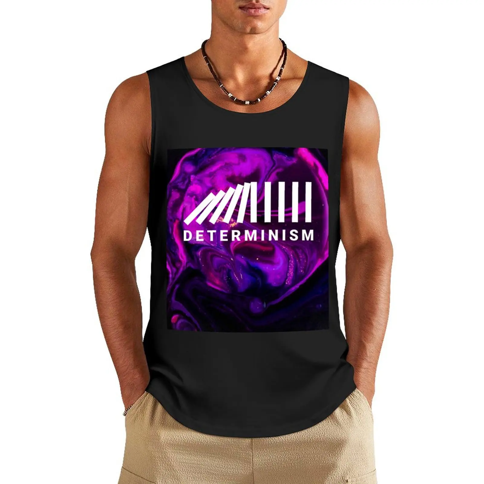 Determinism philosophy print- Causality Tank Top gym for men Top summer Men's gym clothing Men gym sportswear