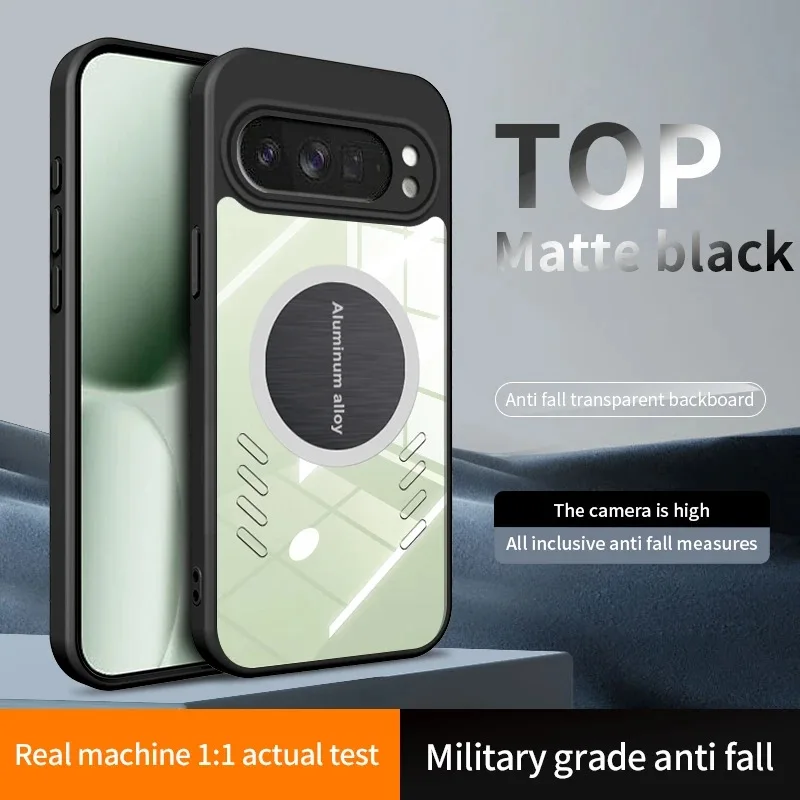 Breathable Phone Case For Google Pixel 10 Pro XL 10A 9A 5G Heat Dissipation Case Transparent PC Magnetic Cover