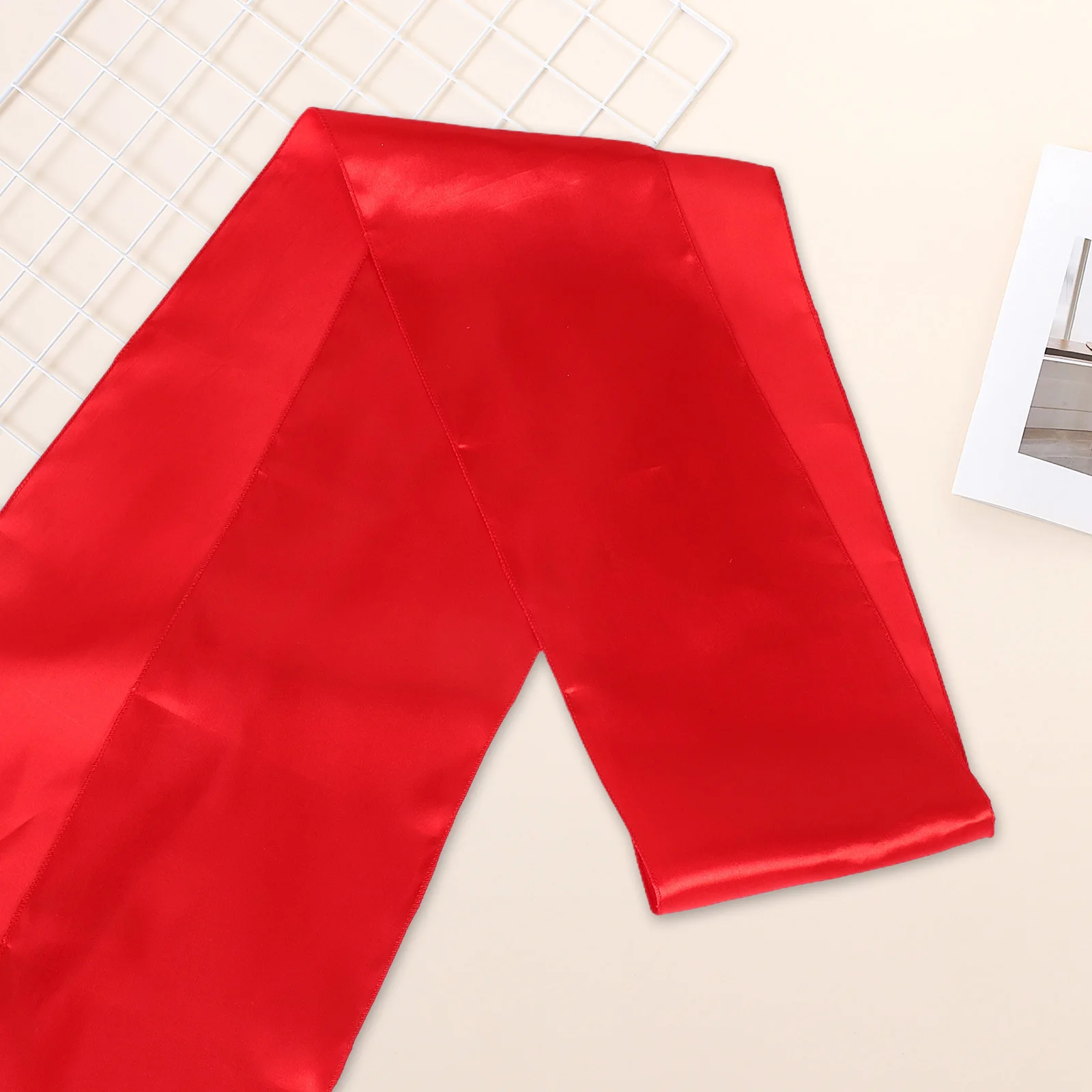 Red Silk Belt Chinese Cartoon Costume Dance Performance Soft Satin Festival Cosplay Accessory Halloween Sash