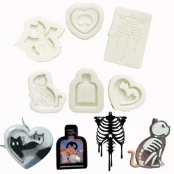 DIY silicone epoxy resin mold shaker mold Halloween series resin mold bottle bone