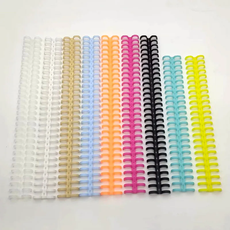 10pcs Loose-leaf Plastic Binding Clips 12mm A4 30 Holes Paper Book Circles Spring Spiral Rings Scrapbook Album Binder Clip