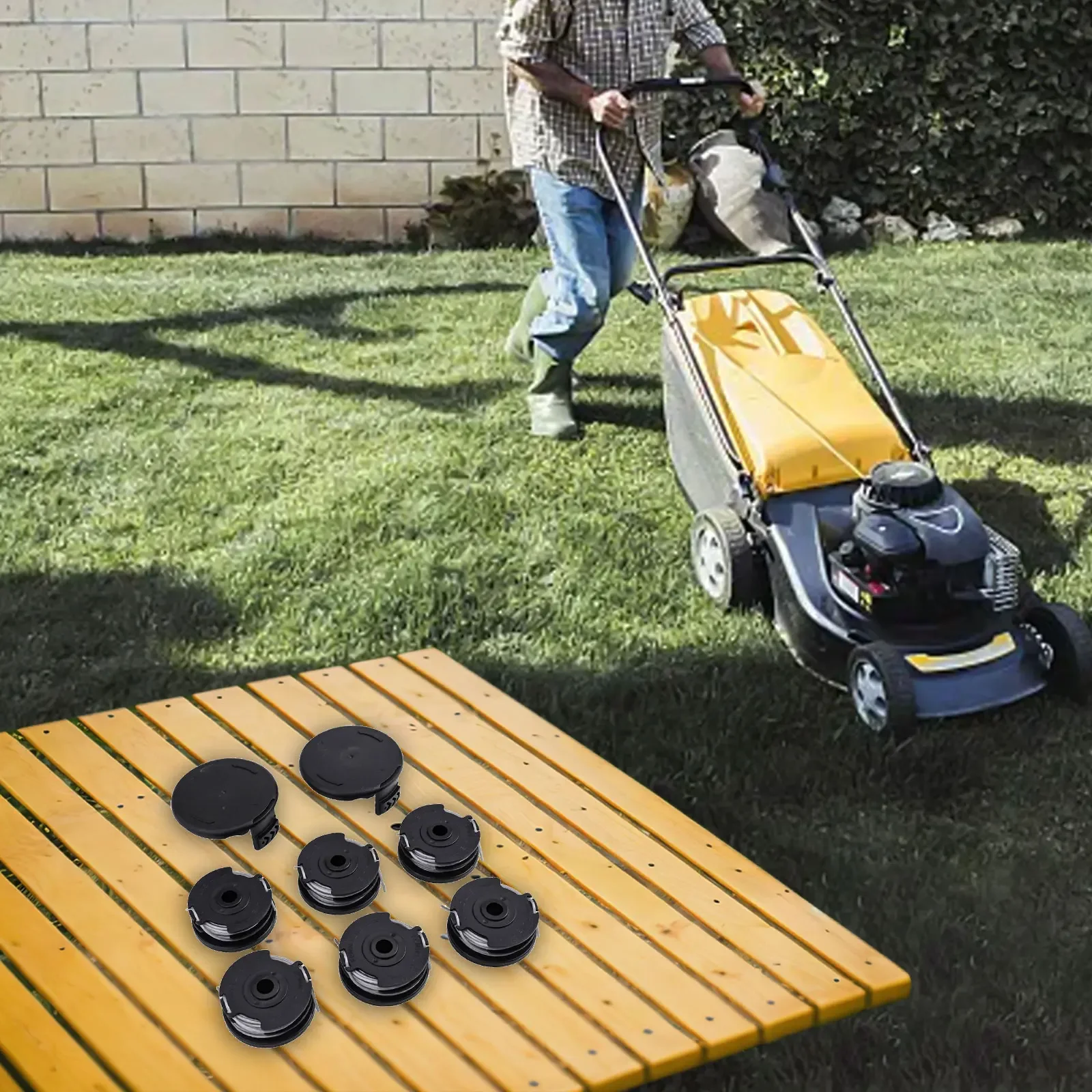 

Trimmer Spool Set for Bosch ART 24 27 30 and ART 3036 LI Includes 6 Spools and 2 Covers for Efficient Lawn Care