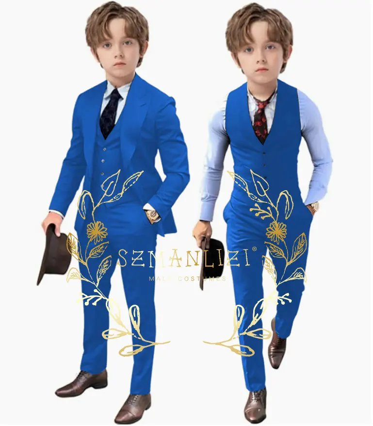 Big Boys Wedding Suit Teenager Kid Formal Tuxedo Bowtie Dress Children Blazer Party Performance Costume Kids Clothes Boys