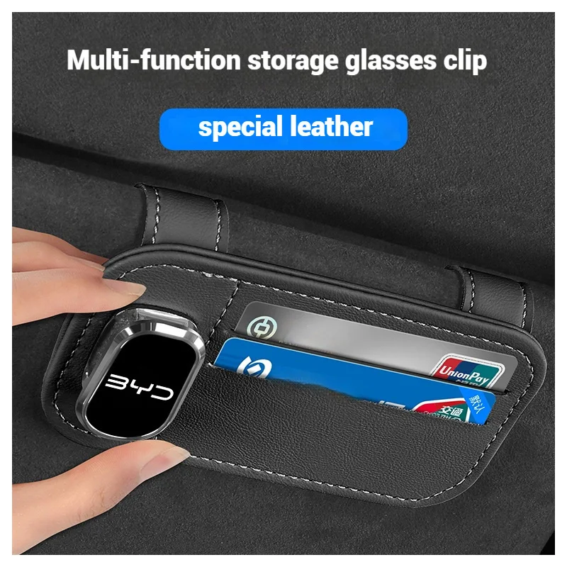 

Car Logo Glasses Clip For BYD Atto 3 EV Yuan Plus Song Plus Dmi Dolphin Seal Han Qin F3 E6 Act Card Ticket Clip Car Card Clip
