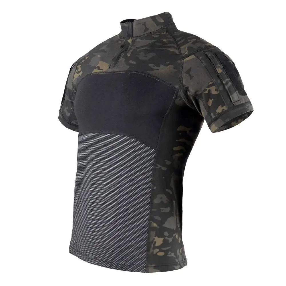 Men's Tactical Training T-shirts Summer CS Field Combat Short Sleeve Outdoor Sports Training Camouflage Frog Tactical Tops Tee view 5