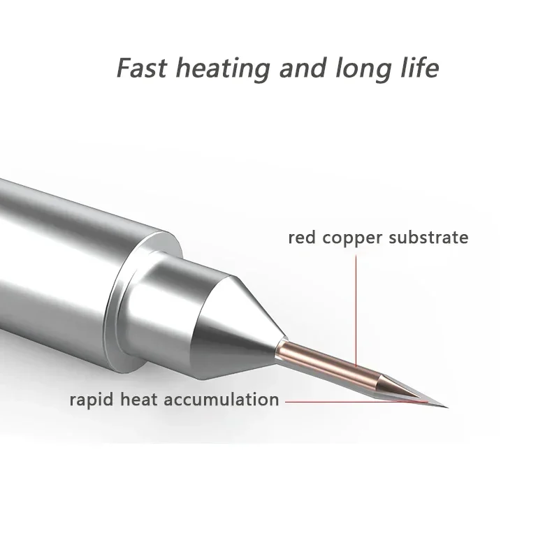 LUOWEI LW-936 Universal Fast Heating Iron Head Internally Heated Welding Tip Pointed-nose Welding Head Elbow