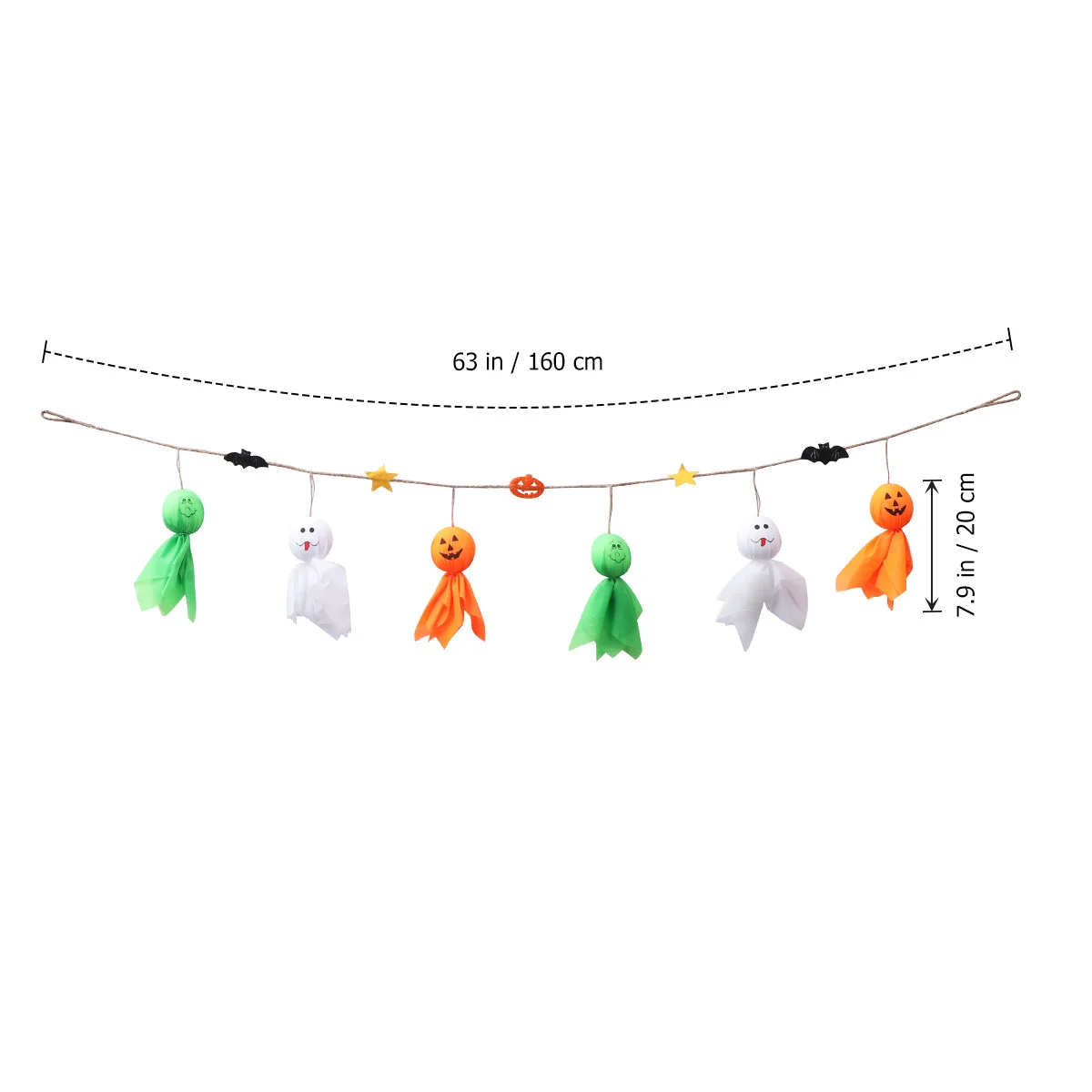 

Halloween Ghostly Puppet Banner 6 Heads Decorative Garland Party Supplies Indoor Outdoor Scene Arrangement