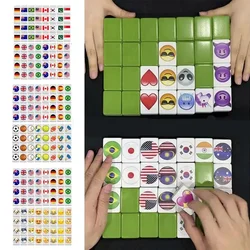 New Fun Family Beach Escape Mahjong Toy Party Fruit Animal Mahjong Portable Double Design Escape Mahjong