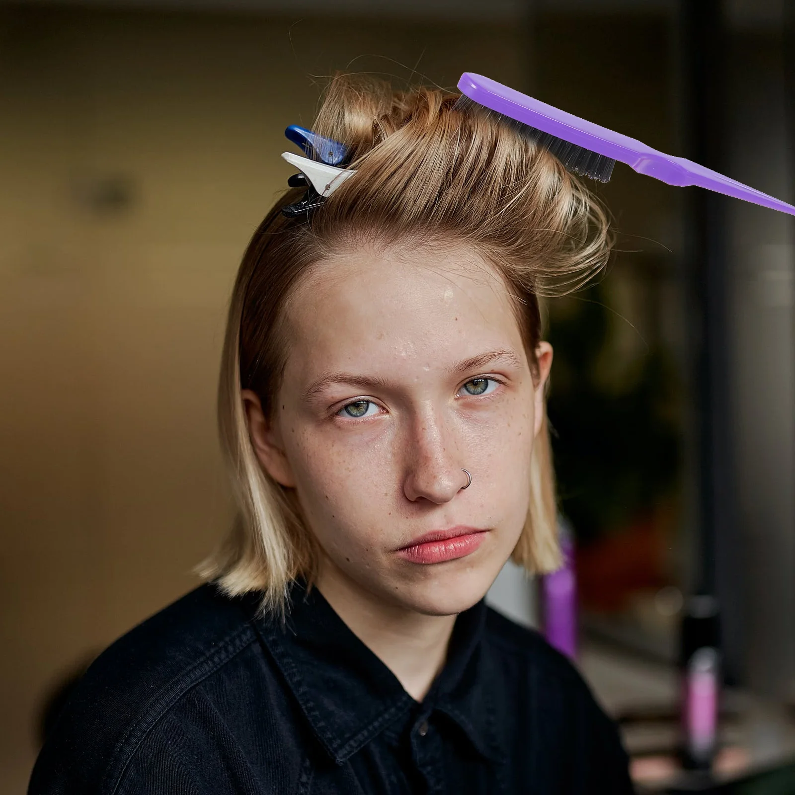 

3set 3 Sets Steel Needle Comb Hair Highlighting Combs Stylist Durable ABS Nylon Washable Reusable Salon Supplies Plastic Comb