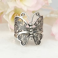 New Gothic Style Personalized Hollow Design Butterfly Ring, Women's Retro Trend Holiday Party Accessories Jewelry Gifts