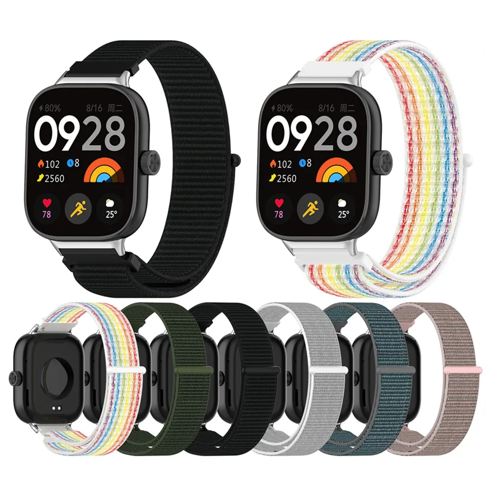 สายนาฬิกาสําหรับ Redmi Watch 4 5 / Xiaomi Band 9 Pro อุปกรณ์เสริมกีฬาทอ Velcro สายคล้องสร้อยข้อมือ