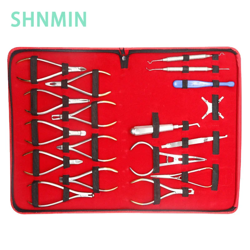 

18pcs/set Dentist Orthodontic Tools Set Orthodontic Pliers Forming Pliers Stainless Steel Instrument Archwire Orthodontic Set