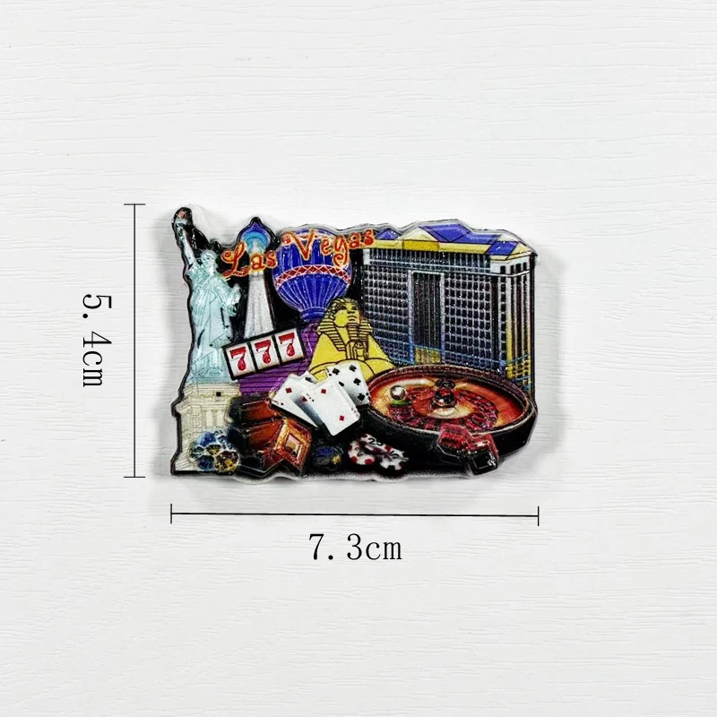 

Las Vegas World Tour Souvenirs, 3D Magnetic Refrigerator Stickers, Kitchen and Home Decorations