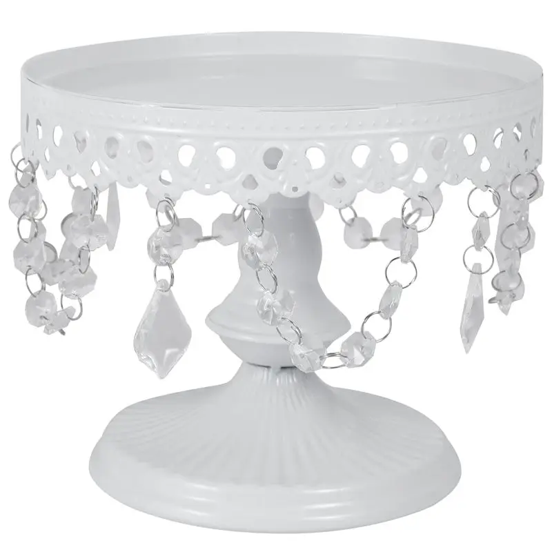 White Crystal Cake Display Stand Round Wedding Cupcake Holder Dessert Cupcake Display Plate Stand Cake Storage Rack