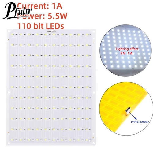 LED 광원 저전압 조명 보드, USB-C 전원 공급 장치, 150x120mm, 110 비트 호환 밤부 릴리프 프레임 백라이트 보드, 5V 1A 