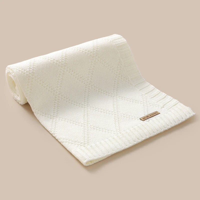 Newborn Baby Swaddle Wrap Blankets for Stroller 90*70cm Knitted Infant Boys & Girls Solid Receiving Blanket Toddler Throw Quilts