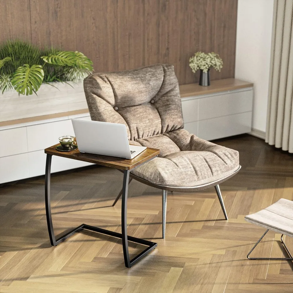 Table d'appoint, table d'appoint, vintage en forme de C