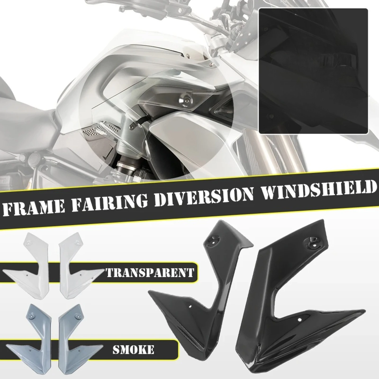 Motorcycle Frame Fairing Diversion Windshield Windscreen Deflectors For BMW R1200GS R1250GS R 1250GS R1200 R1250 GS LC 2017-ON