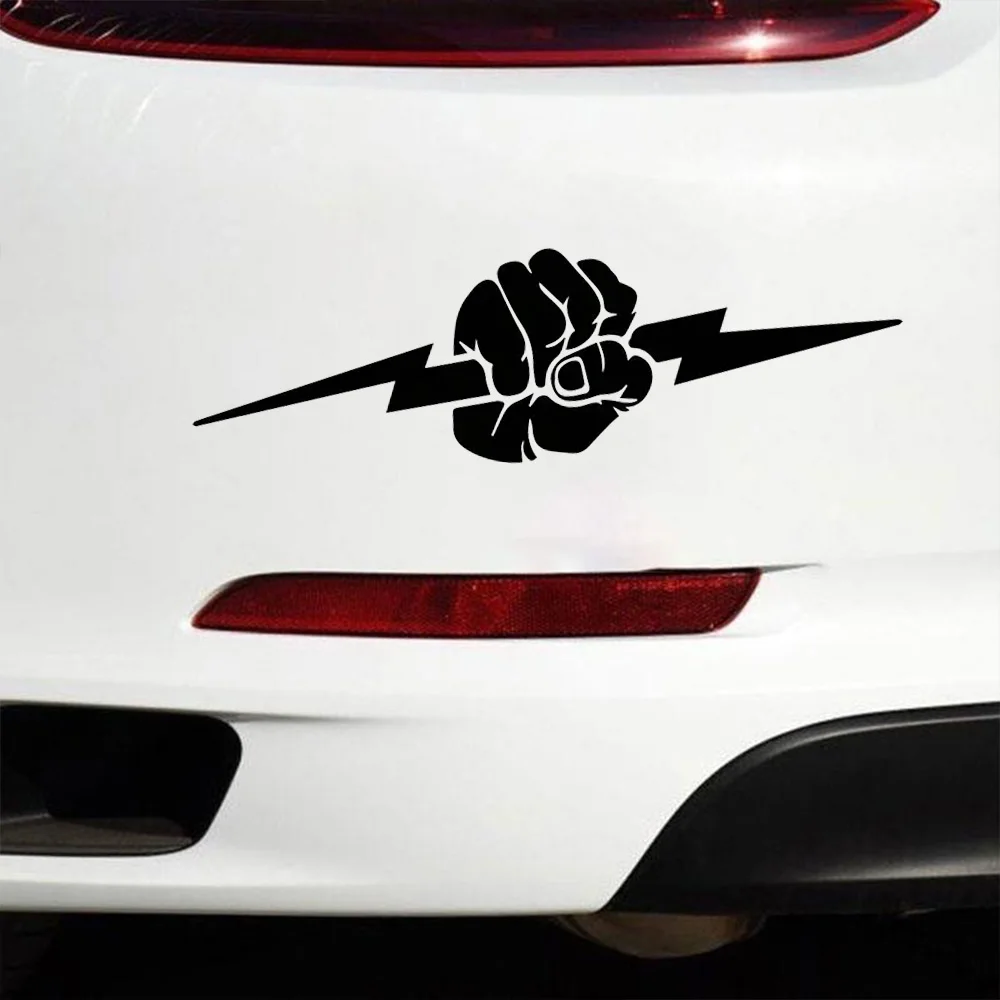 20x6cm Fist Clutching Lightning Decal Stickers, A Lightning Bolt Sticker, Waterproof Vinyl Material Accessories