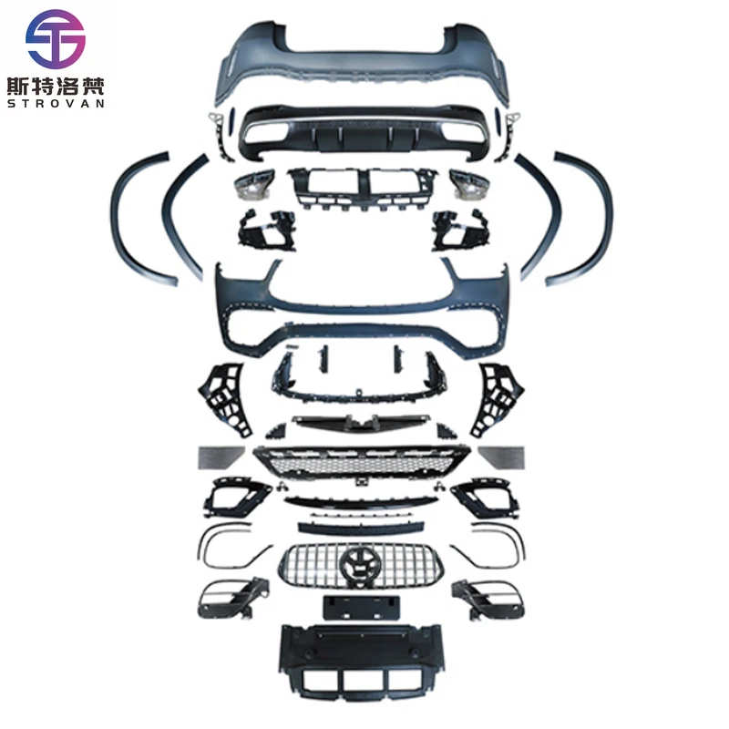 

STLF CLRAK For GLE Class G63 Body Kit Front/Rear Bumper with Fog Light Cut-Outs Bolt-On Upgrade for 2016 New