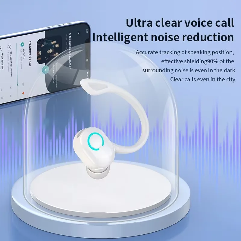 Bluetooth 5,2 наушники для бизнеса с одним ухом наушники с крючком для ушей шумоподавление с микрофоном наушники спортивная игровая гарнитура