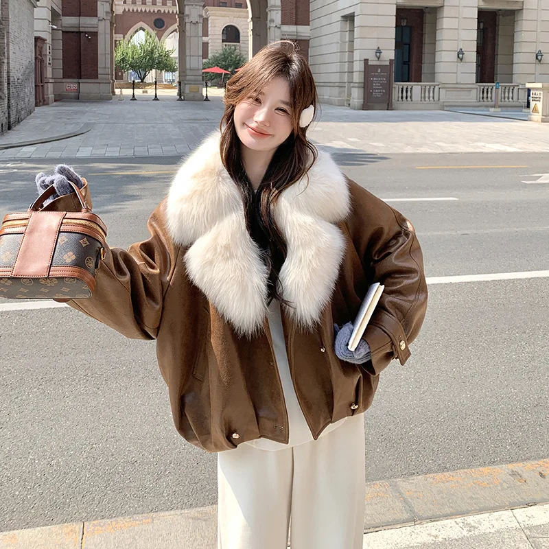 High Quality Thickened Down Jacket Winter New Women's Large Fur Collar Fashionable Loose Fit Elegant Parka Coat