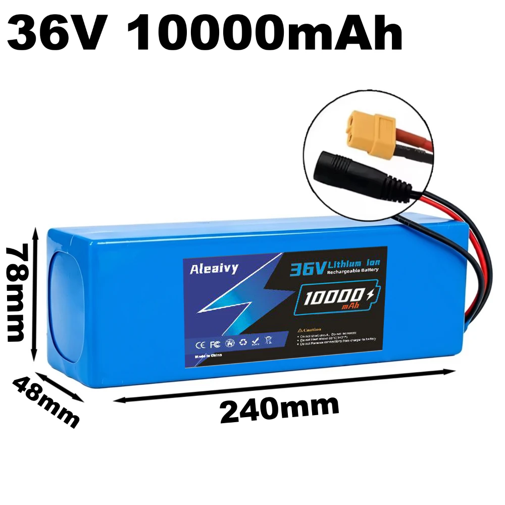 10S2P 36V 10Ah 21700 Rechargeable Lithium BatteryPack With Built‑in BMS Spare Replacement Battery For 150W‑350W Electric Scooter