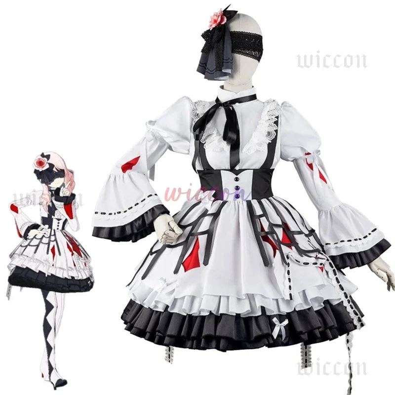 FC6MZK5 Project Sekai Akiyama Mizuki Cosplay Costume PJSK Lovely Lolita Party Dress Uniform Halloween Outfit Suit for Woman@FC8！