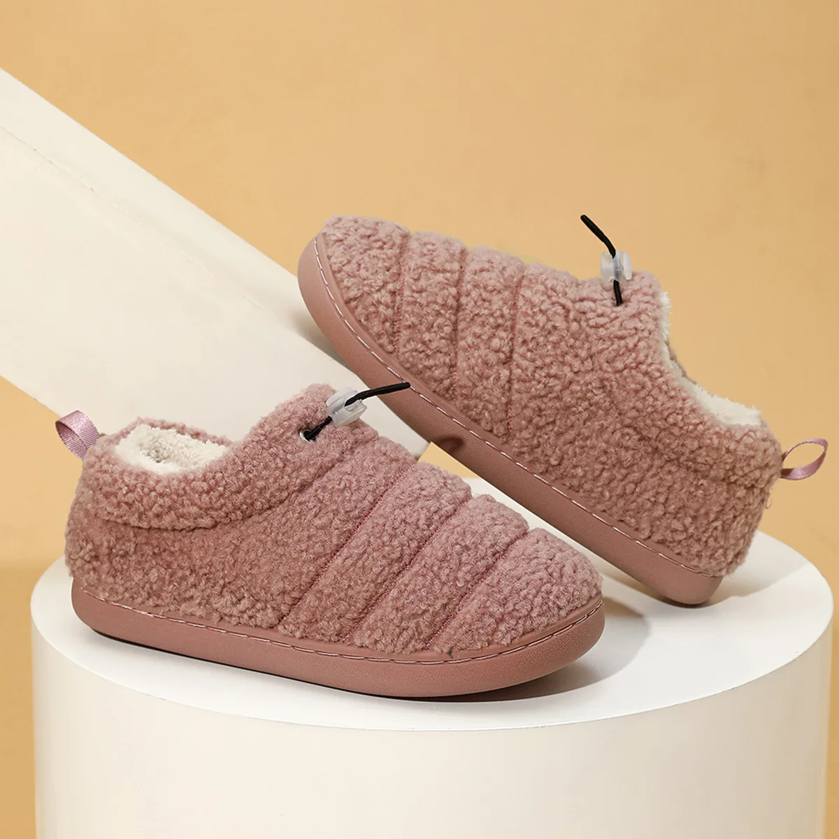 Kimid-zapatos de felpa para mujer, zapatillas antideslizantes, suaves y cálidas, para interior y Casa, transpirables, Invierno