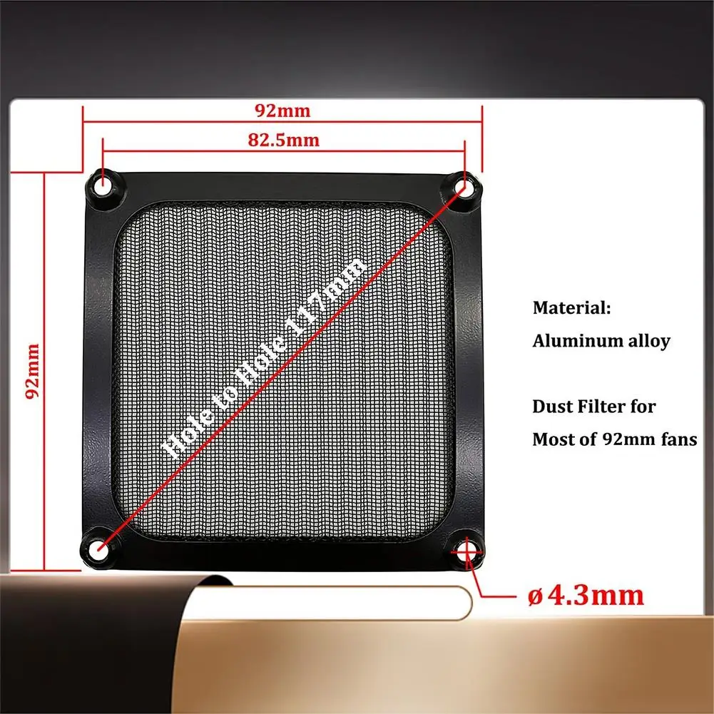 

5 шт. решетки для фильтра вентилятора компьютера, алюминиевая пылезащитная крышка, пылевой фильтр для охлаждения корпуса ПК, вентиляторы, гриль, защита 90 мм, вентилятор-N35R