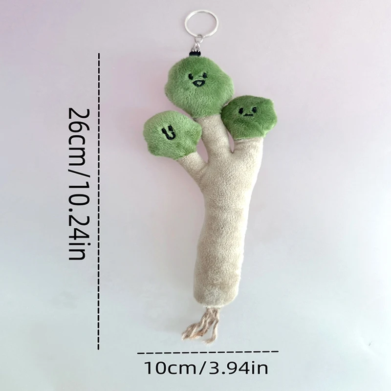 Cute Brocoli divertente coriandolo portachiavi Cartoon peluche bambola 3D ciondolo verdura portachiavi zaino Charms Car Bag Decor Toy