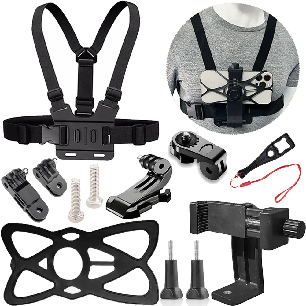 Pasek na klatkę piersiową Obrotowy uchwyt na telefon do telefonu komórkowego Uchwyt na iphone Pasek na klatkę piersiową do Gopro Hero Insta360 Osmo Akcesoria do aparatu POV